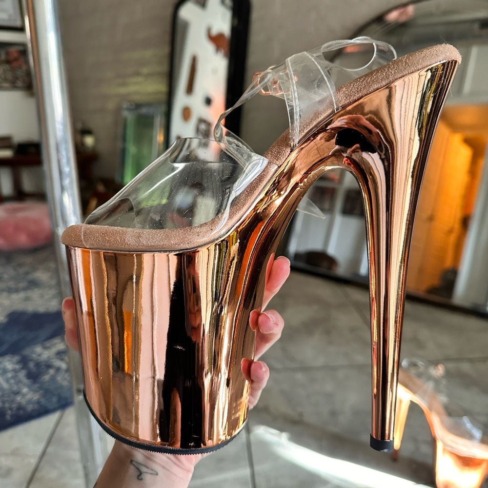 Rose gold 8 inch pleasers size 8